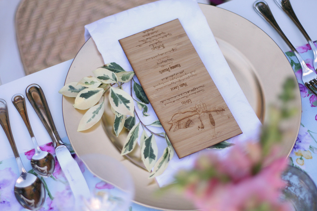 bamboo wedding menu