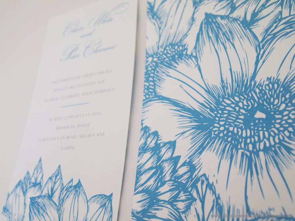 Summer botanicals floral invitations