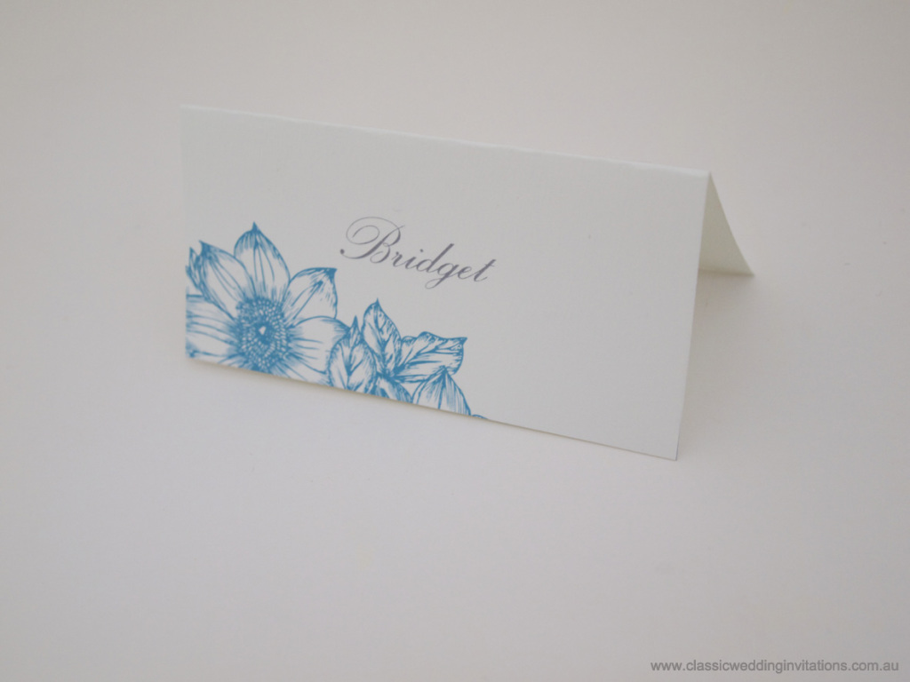 Summer botanicals wedding name card