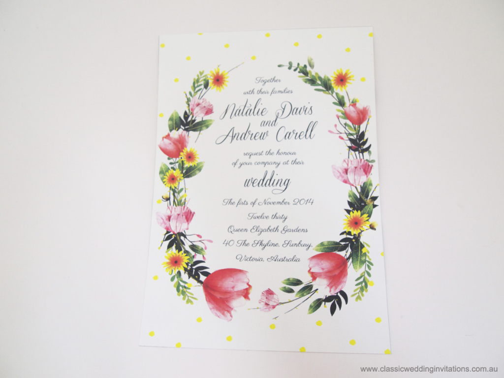 Natalie & Andrew's spring themed floral wedding invitations